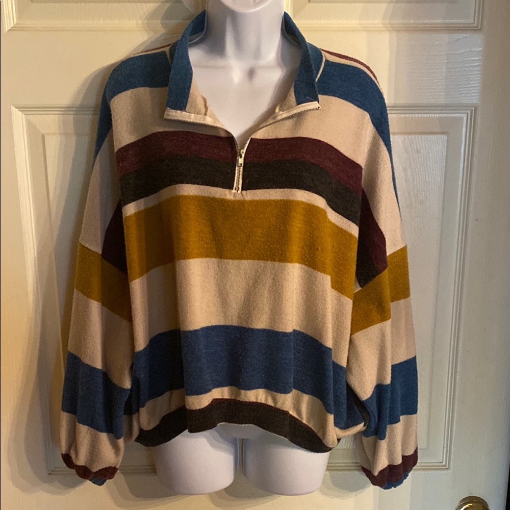 BKE Multicolor Striped Pullover Top